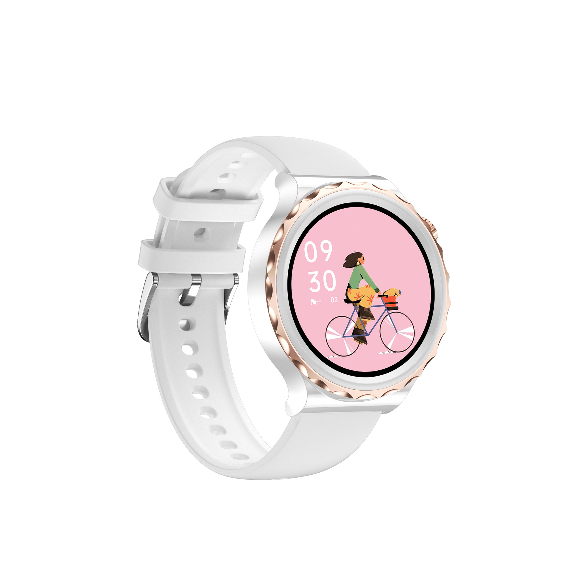 Hot Selling Custom Logo Women Smartwatch Sport Android Smart Watch Round Screen IP68 waterproof Fashion Smart Watch For Iphone