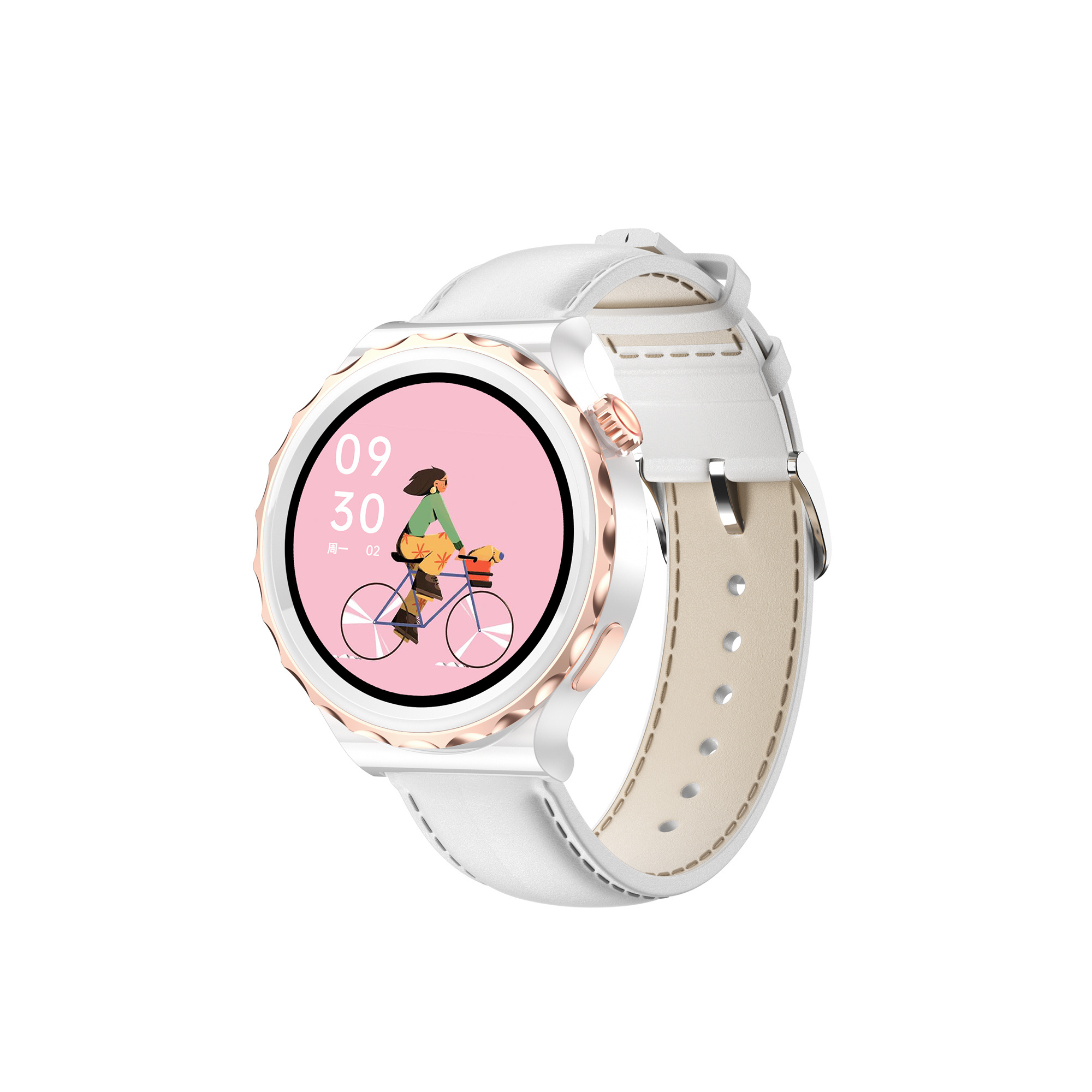 Hot Selling Custom Logo Women Smartwatch Sport Android Smart Watch Round Screen IP68 waterproof Fashion Smart Watch For Iphone