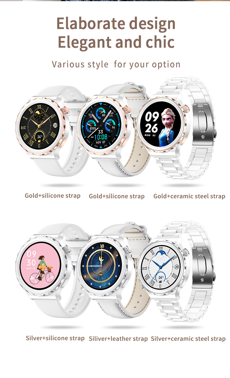 Wenin Custom Logo Women Smartwatch Sport Android Fashion Smart Watch Round Screen IP68 waterproof Smart Watch For Iphone