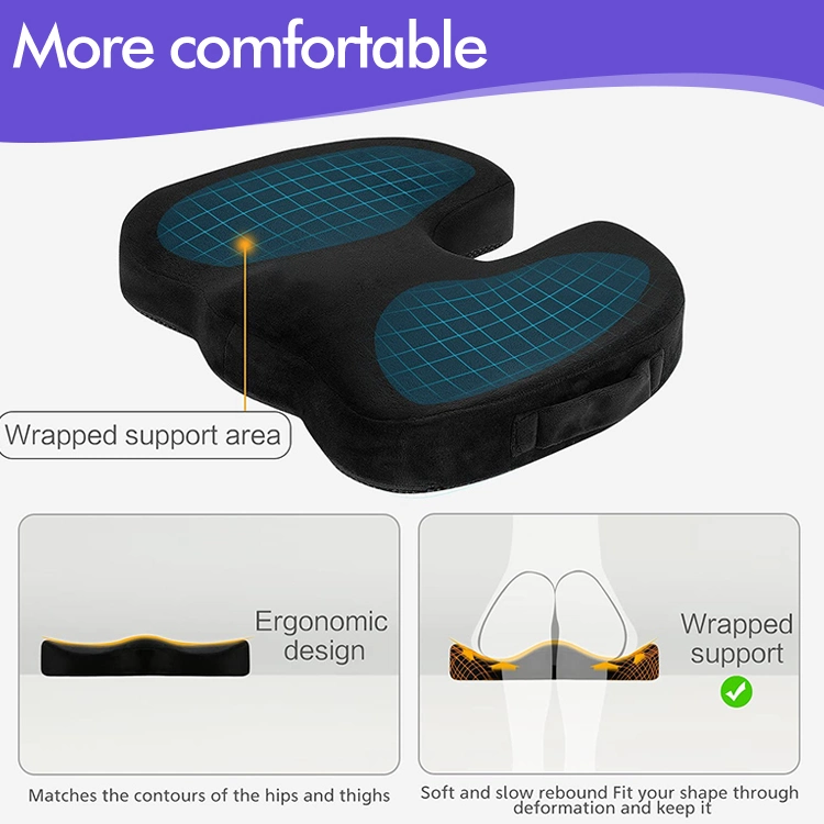 Wholesale High Density Memory Foam Ergonomic Cushion Orthopedic Seat Cushion