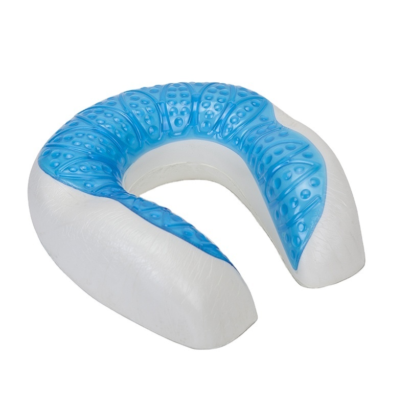 Easy to Take Traveling Office U Shape Memory Foam Neck Pillow with Gel Pad 100% Memory Foam Cervical Support