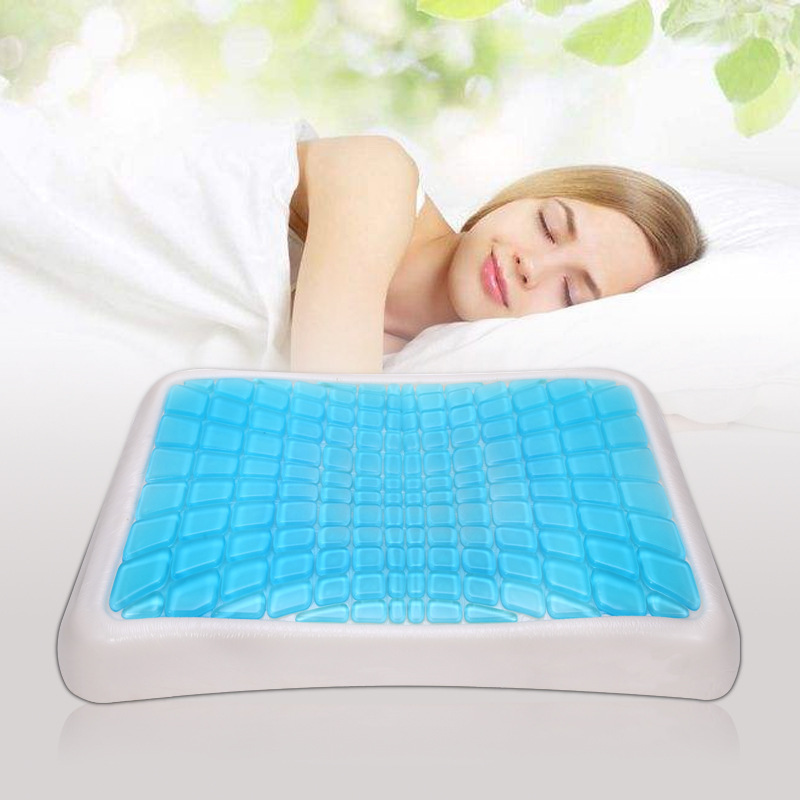 Cooling Pad Gel Memory Foam Pillow Orthopedic Contour Design Cervical Neck Ventilation Memory Foam Pillow