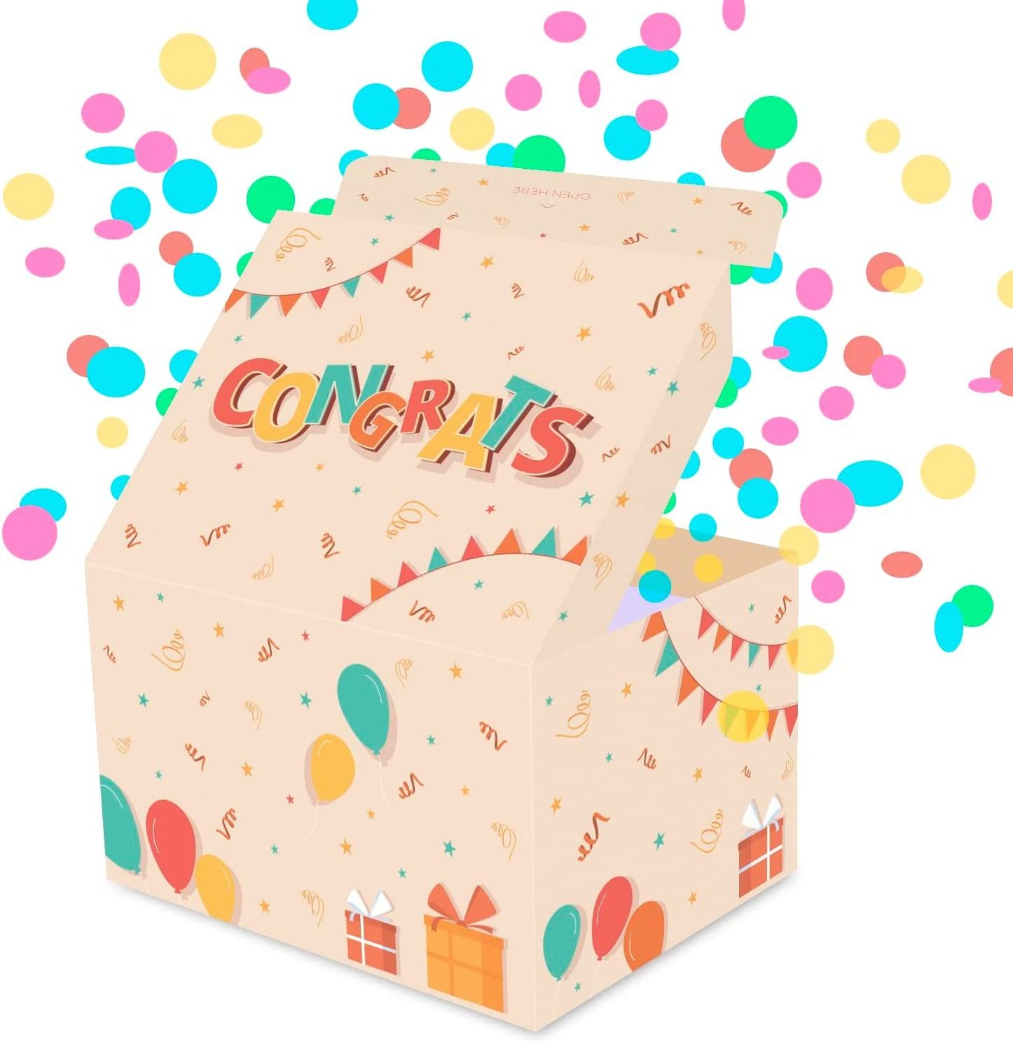 DIY Exploding Confetti Paper Gift Box Surprise Box Confetti Pop up Gift Box for Birthday Party