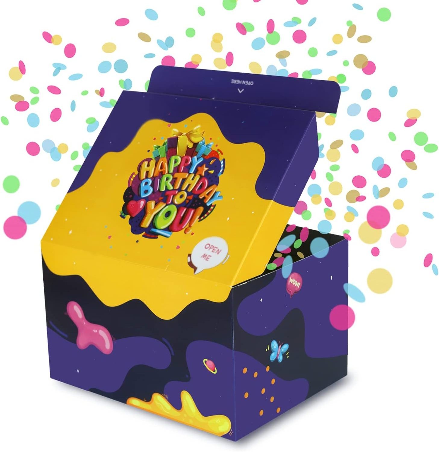 DIY Exploding Confetti Paper Gift Box Surprise Box Confetti Pop up Gift Box for Birthday Party