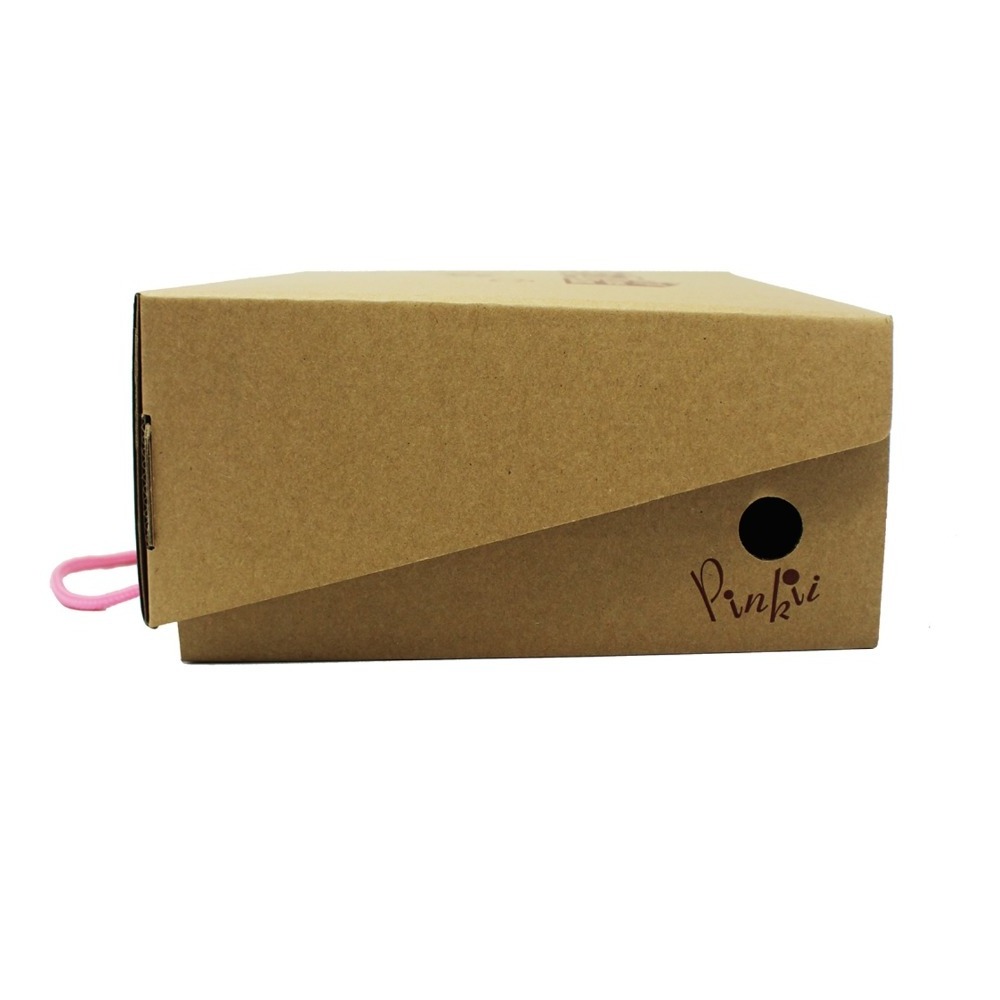 Corrugated Paperboard Custom Mini Shoe Box Kraft Shoe Box with Handle