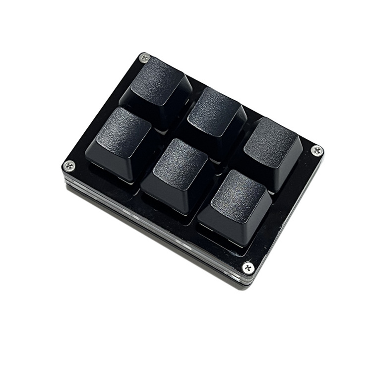 6Keys New Programmable Mechanical Keyboard Black Macro keypad Blue / Red Switch DIY Type C USB Programming Shortcut key OSU!