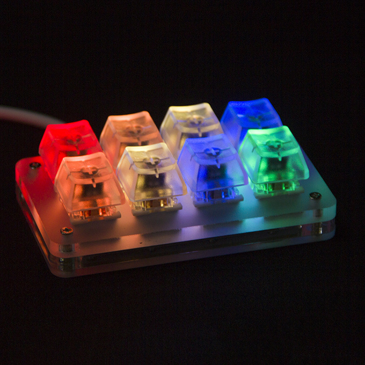 WENJUN DIY Transparent Keycap Keyboard 8 key RGB Backlight Shortcut Multi Function Red Blue Brown Black Switch for LOL Keyboard