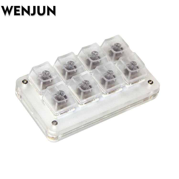 WENJUN DIY Transparent Keycap Keyboard 8 key RGB Backlight Shortcut Multi Function Red Blue Brown Black Switch for LOL Keyboard