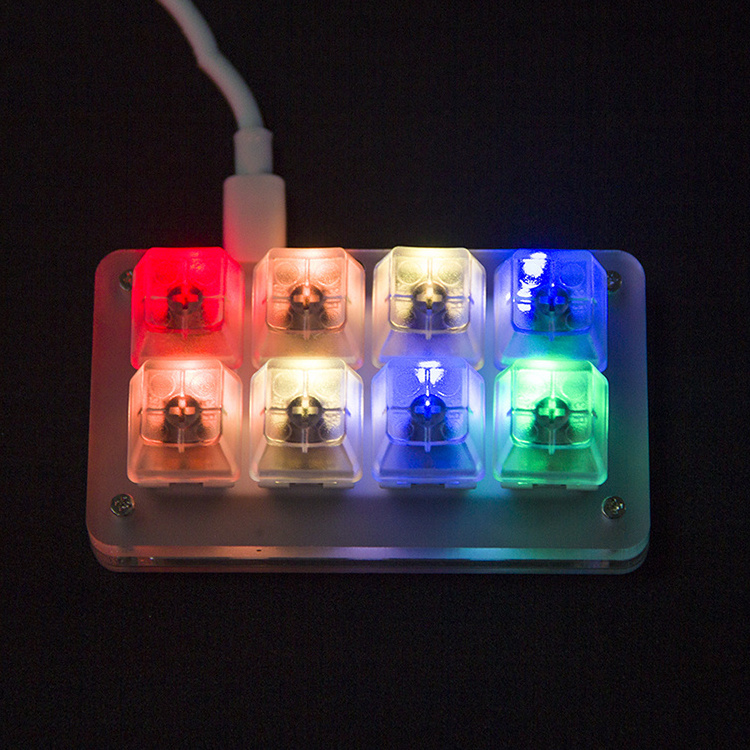 WENJUN DIY Transparent Keycap Keyboard 8 key RGB Backlight Shortcut Multi Function Red Blue Brown Black Switch for LOL Keyboard