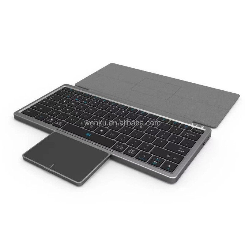 Suitable for tablet/mobile iPad phone with PU case hidden touch pad portable with wireless Bluetooth 78 key keyboard for mi pad