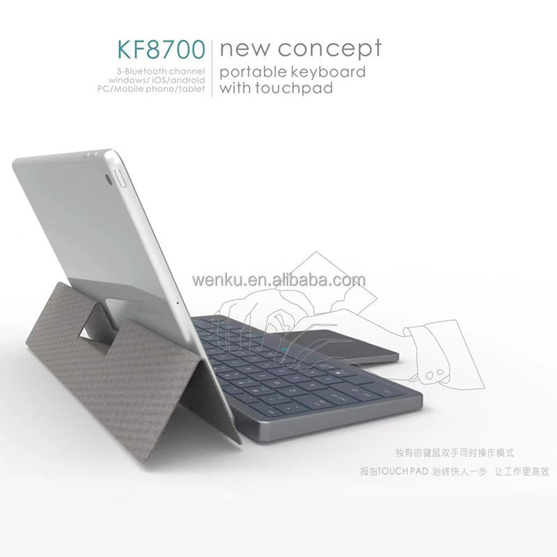 Suitable for tablet/mobile iPad phone with PU case hidden touch pad portable with wireless Bluetooth 78 key keyboard for mi pad