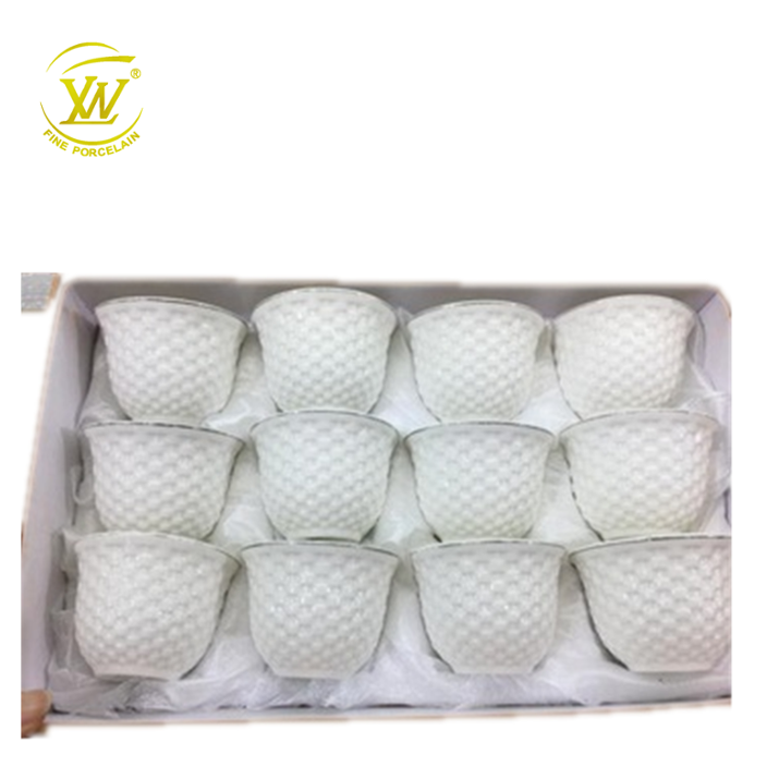 Wholesale factory price porcelain Coffee 12 pcs cawa cup sanitizer Ceramic Cawa Arabic bikini style cheap price accepted ODM/OEM