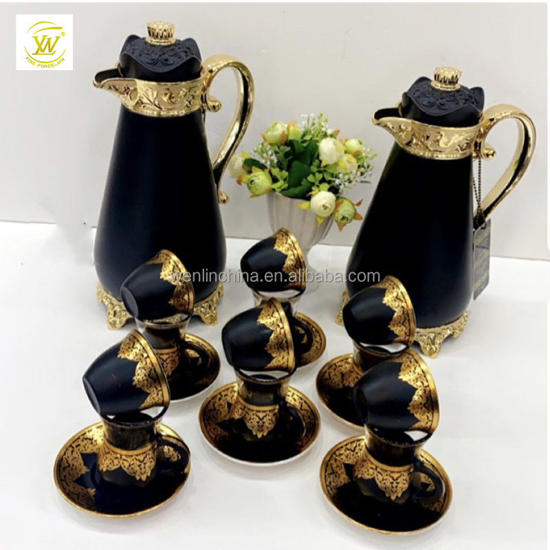 Chaozhou factory Arabic Saudi Middle-East Dubai 18&36pcs glass tea set with new designs for drink ware