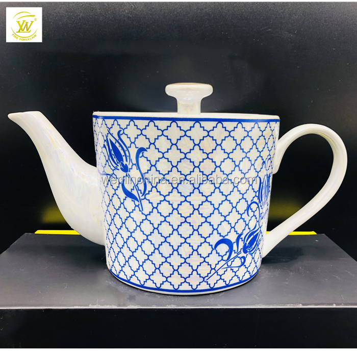 Chaozhou factory Arabic Saudi Middle-East Dubai 1000ml ceramic porcelain teapot  set coffee teapot