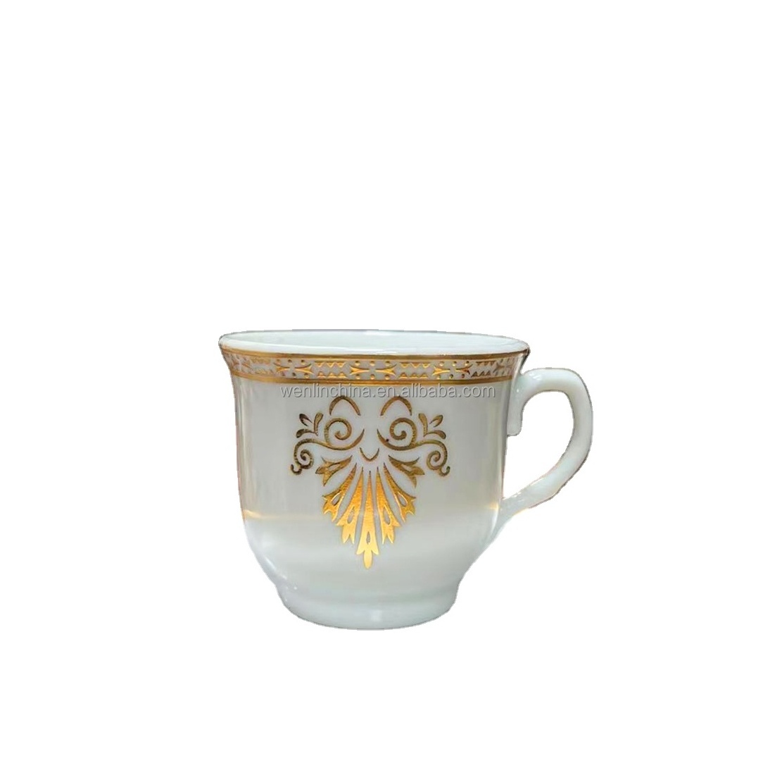 Arabia Golden Coffee Cup and Saucer Tea Set Gift Label Logo Arabia Color Ceramic High Quality Habesha Turkish Ethiopian Rekebot