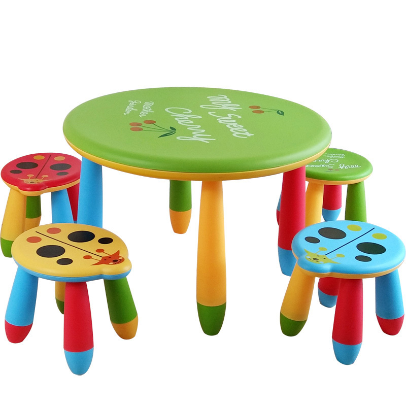 Popular school furniture classroom table chair set garden party children assembled plastic table for kids