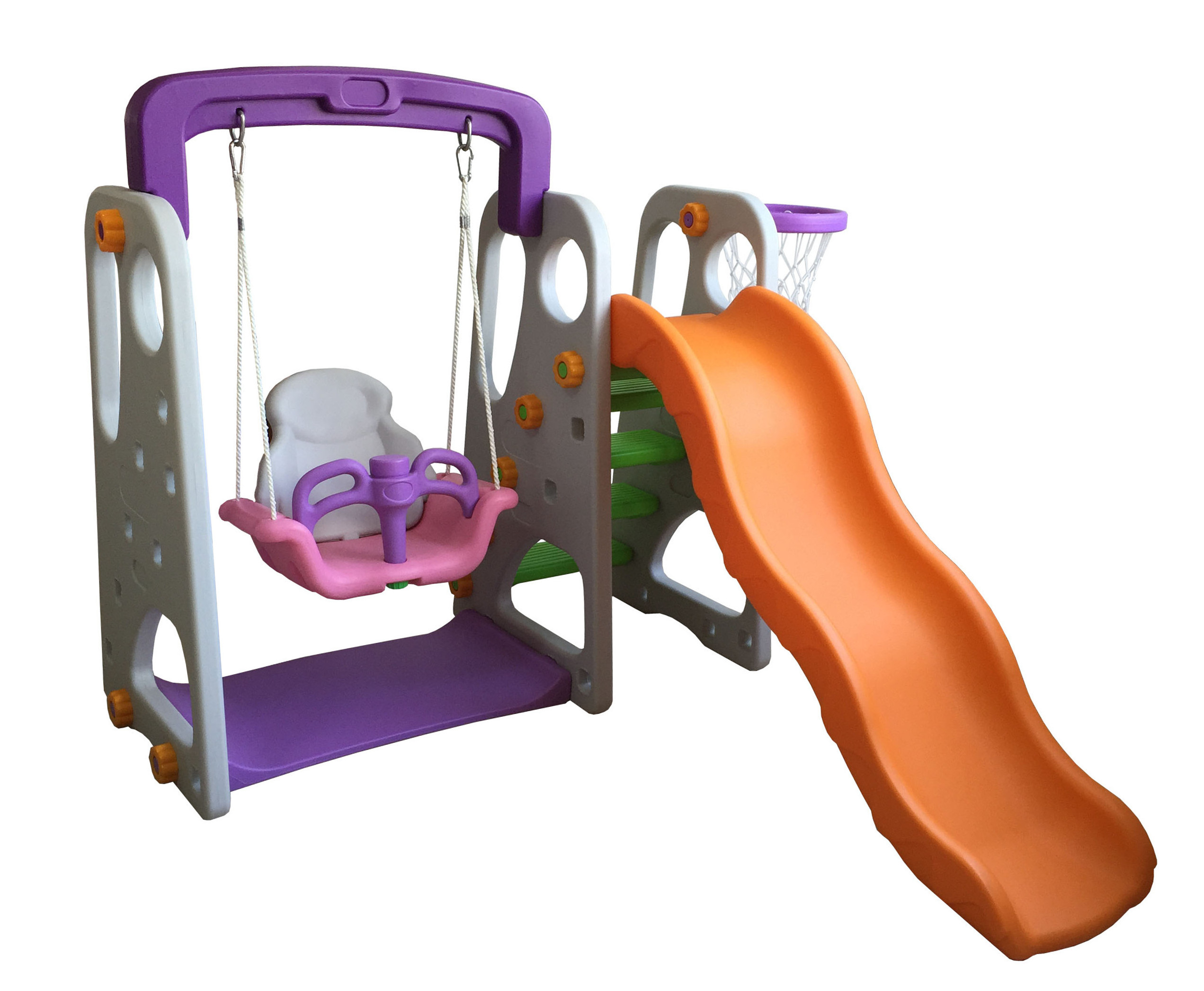 3 in 1 Mini Baby Toddler Kids Plastic Swing Set Indoor Slides