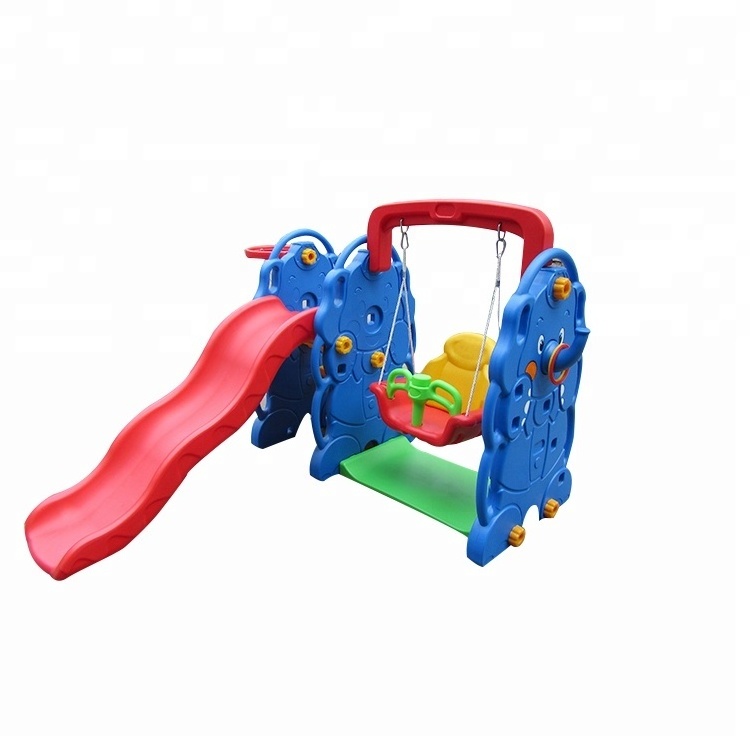 New design Fashionable Plastic Kids Swing And Slide