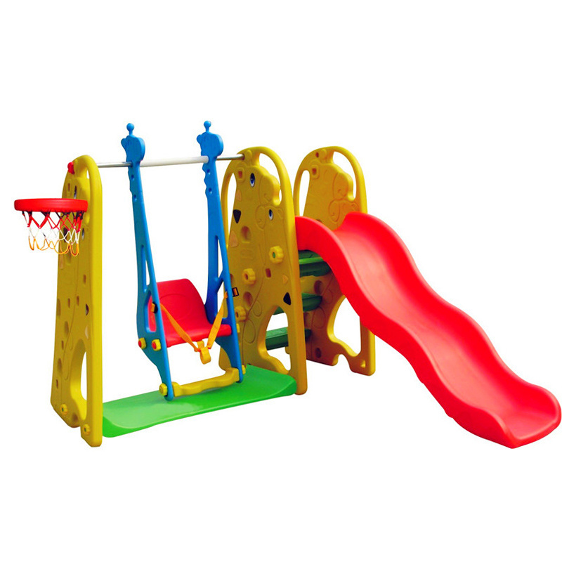 animal giraffe model small playground plastic swing and slide for kids