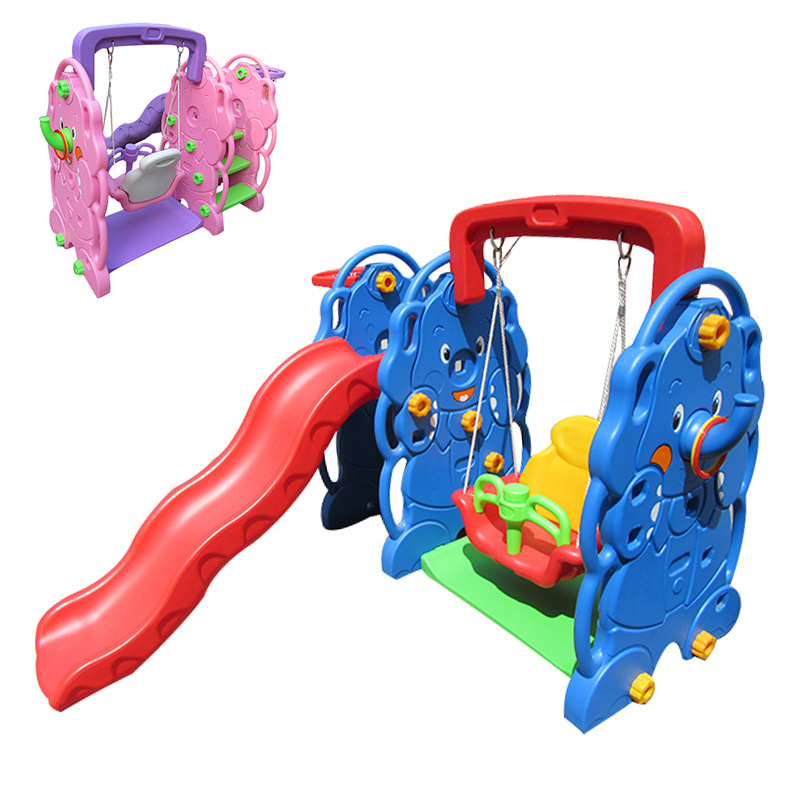 170*174*120cm Sports Toy Style and PE Material elephant plastic swing and slide indoor