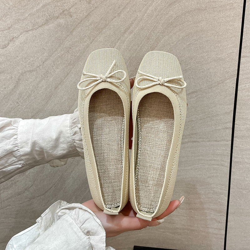 New Stretch Cloth Use Plastic Environmental Materials Flying Woven Ladies Boat Shoes flats women Casual knitted single shoes