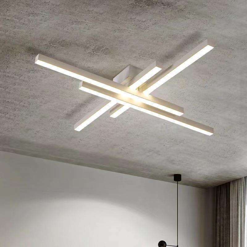 Modern Led Ceiling Lights Fixture Black Dimmable Chandelier Flush Mount Geometric Led Ceiling Lamps