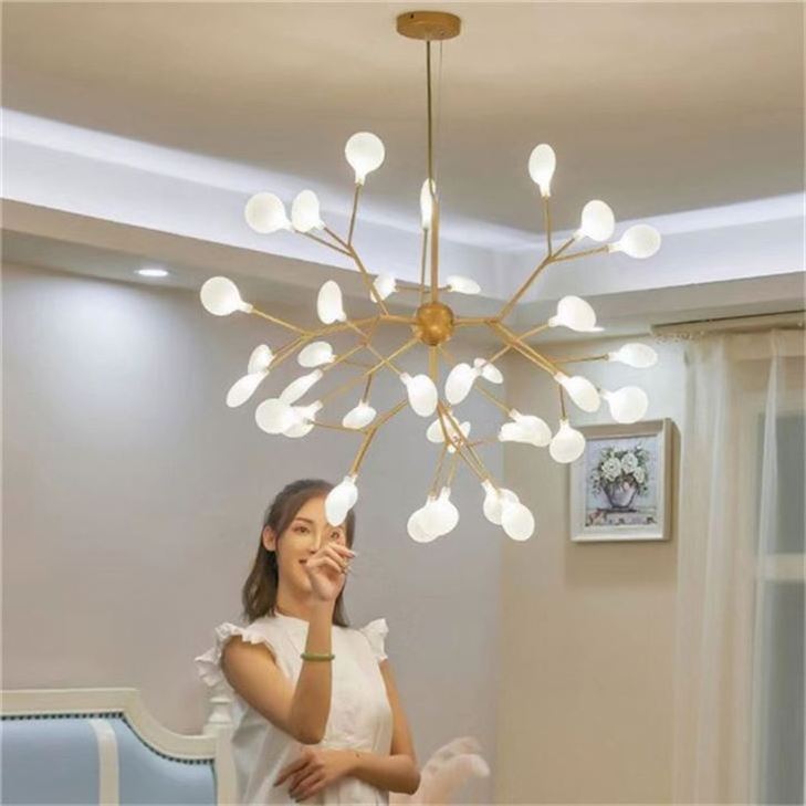 modern tree gold branch led new flower chandelier nordic luxury firefly light fixture designer ceiling lights for living room