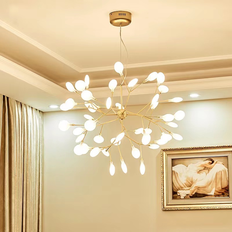 modern tree gold branch led new flower chandelier nordic luxury firefly light fixture designer ceiling lights for living room