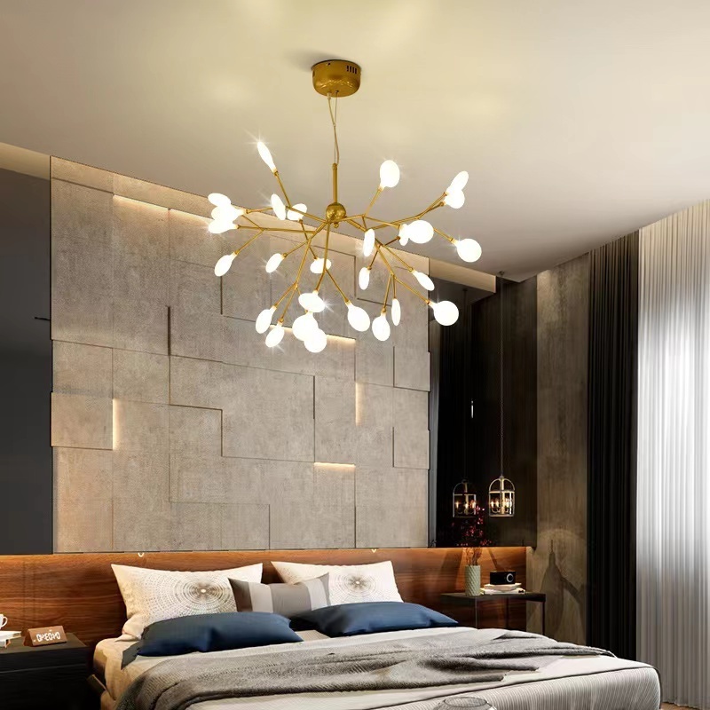 modern tree gold branch led new flower chandelier nordic luxury firefly light fixture designer ceiling lights for living room