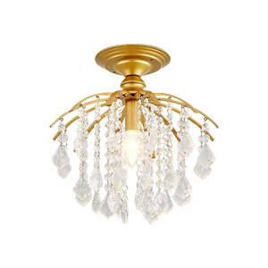 Modern Crystal Raindrop Chandelier Lighting Flush Mount Led Ceiling Light Fixture Pendant Lamp For Dining Room Bathroom Bedroom