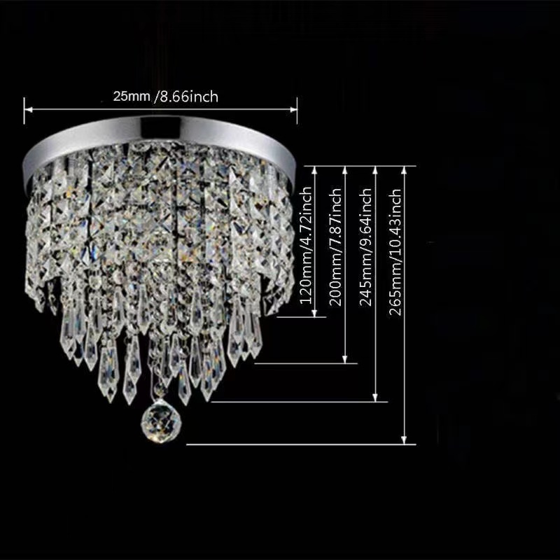 Mini Crystal Chandelier Flush Mount Ceiling Light For Bedroom Hallway Bar Kitchen Bathroom Pendant Lamps