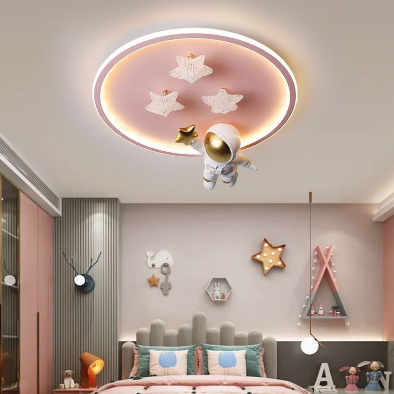 2023 New Cartoon Space Astronaut Modern Ceiling Lamp Room Bedroom Nursery Led Lights For Children