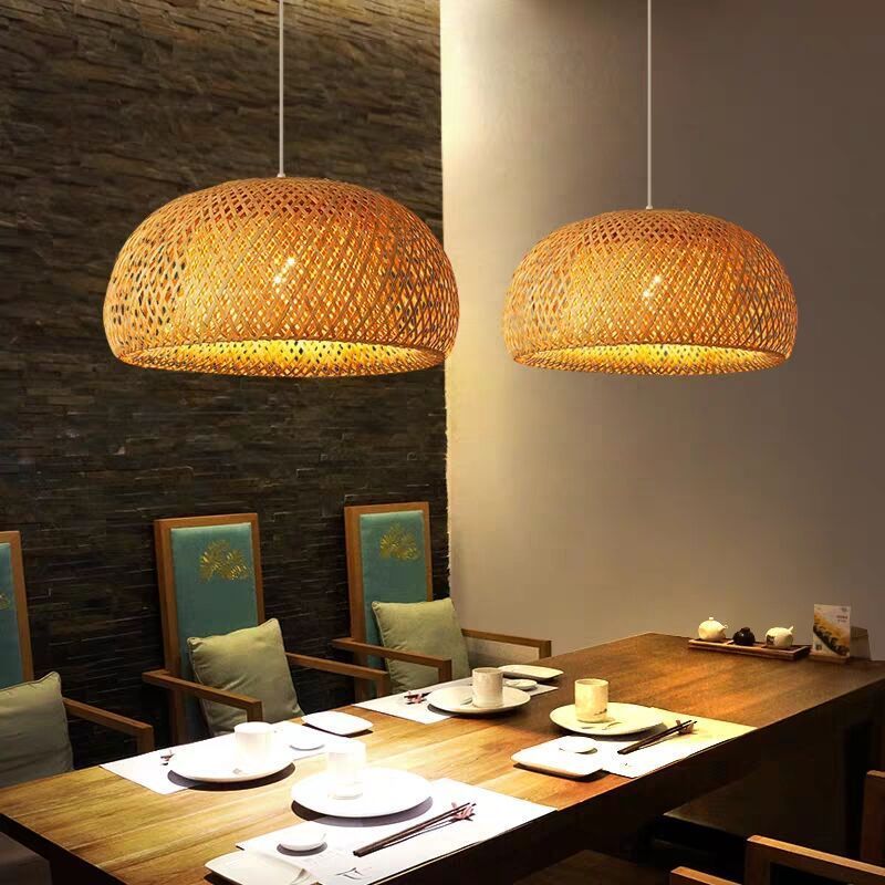 Handmade Natural Rattan Bamboo Pendant Light For Restaurant And Cafe