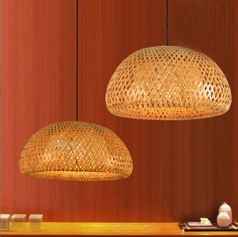 Handmade Natural Rattan Bamboo Pendant Light For Restaurant And Cafe