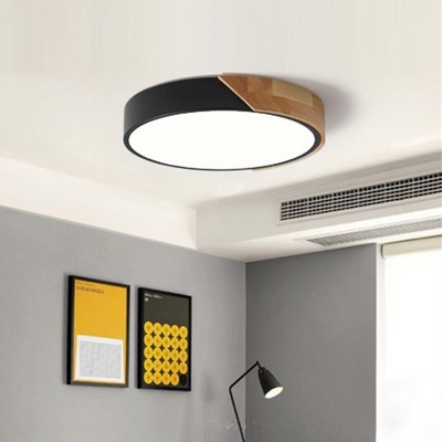 Modern Design Led Drum Ceiling Light Flush Mount With Dimmable & Remote Control White Round Led Lamp For Ceiling