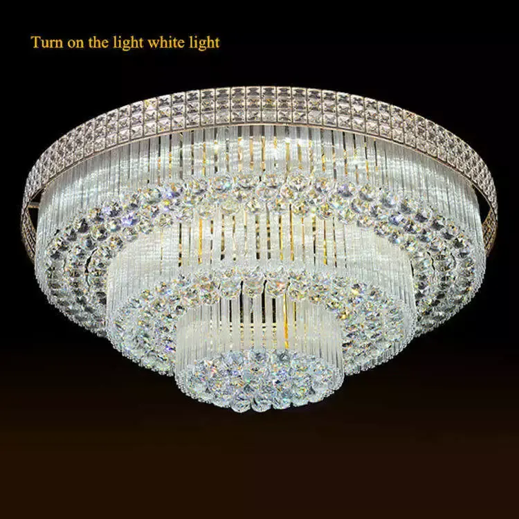 High Quality modern Gold Wedding Chandelier Round Bedroom living room hotel lobby Pendant Light Luxury Crystal Led Ceiling Light