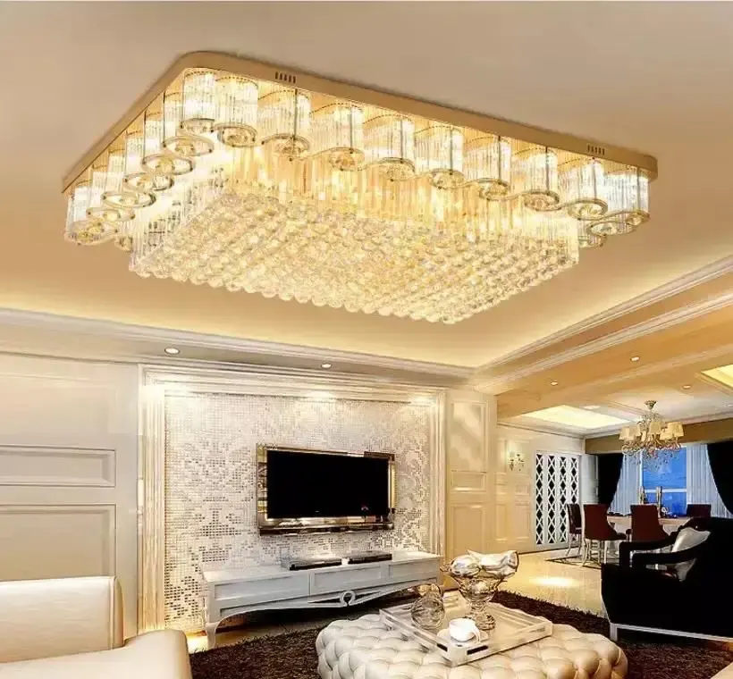 High Quality modern Gold Wedding Chandelier Round Bedroom living room hotel lobby Pendant Light Luxury Crystal Led Ceiling Light