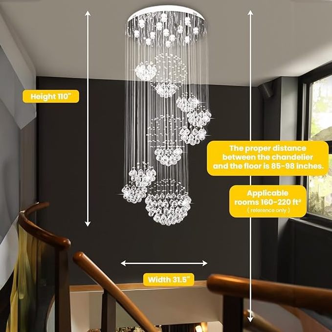 2023 High Ceilings Luxury Lamp Hanging Lights In Villa Staircase Long Custom Crystal Led Chandelier Light Luxury Modern