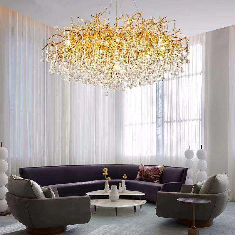 Hanging Light Fixtures Modern Gold Luxury Living Room Bedroom Dining Room Chandelier Led Crystal Lamp Nordic Light