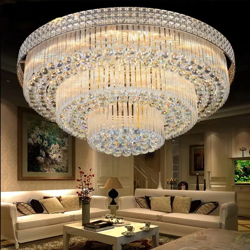 High Quality modern Gold Wedding Chandelier Round Bedroom living room hotel lobby Pendant Light Luxury Crystal Led Ceiling Light