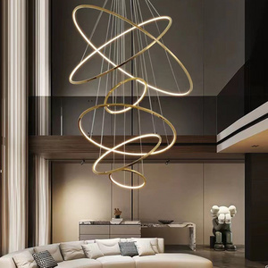 Modern Indoor Decoration Chandelier Living Room Dining Room Acrylic Ring Led Pendant Light