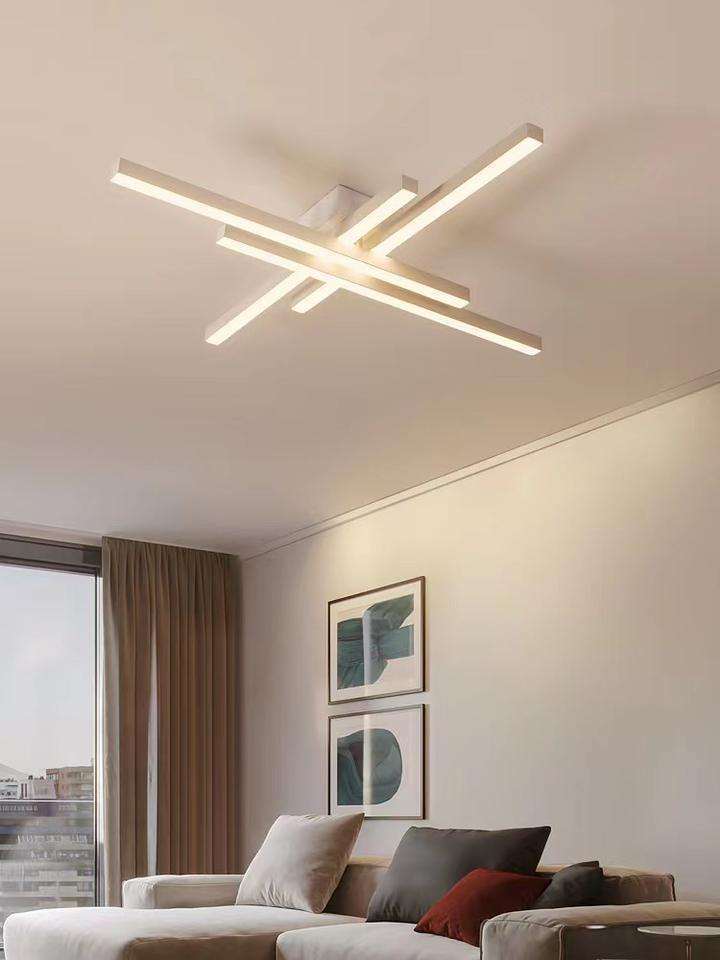 Modern Led Ceiling Lights Fixture Black Dimmable Chandelier Flush Mount Geometric Led Ceiling Lamps