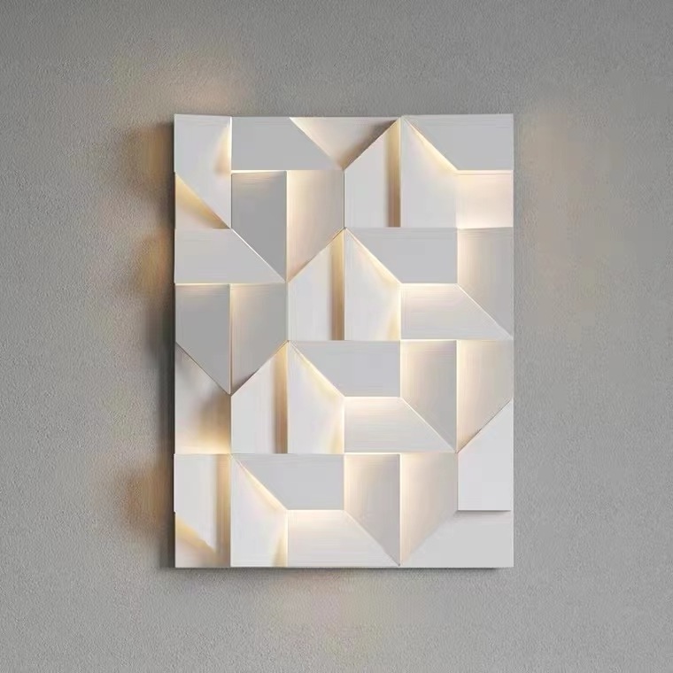 Modern Designer Creative Geometric Rhombus Wall Atmosphere Decorative Light Suitable For Villa Hotel Wall Lamps