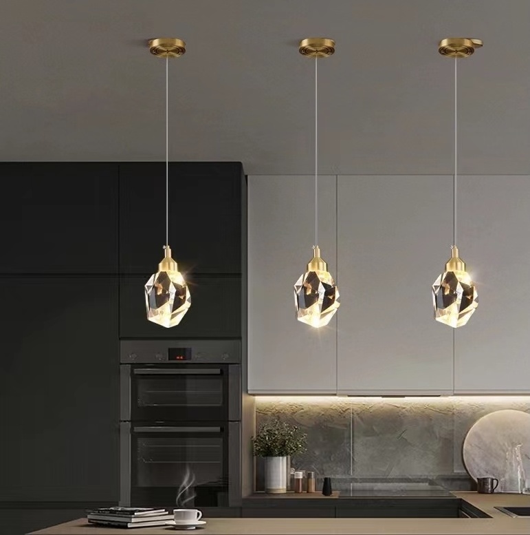 Hot Selling Modern Copper Led Modern Crystal Chandelier Ceiling Luxury Light Fixture For Home Kitchen Decoration