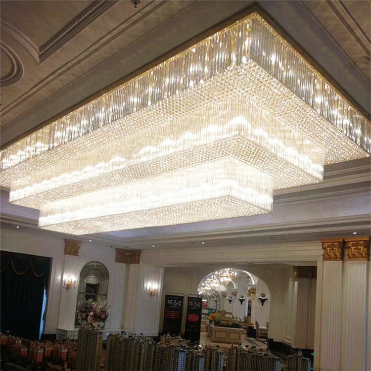 Custom Luxury Project Crystal Chandelier For Hotel Lobby Big Pendant Lamps Modern Design large chandelier for the banquet hall