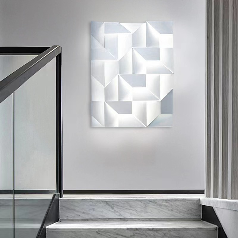 Modern Designer Creative Geometric Rhombus Wall Atmosphere Decorative Light Suitable For Villa Hotel Wall Lamps