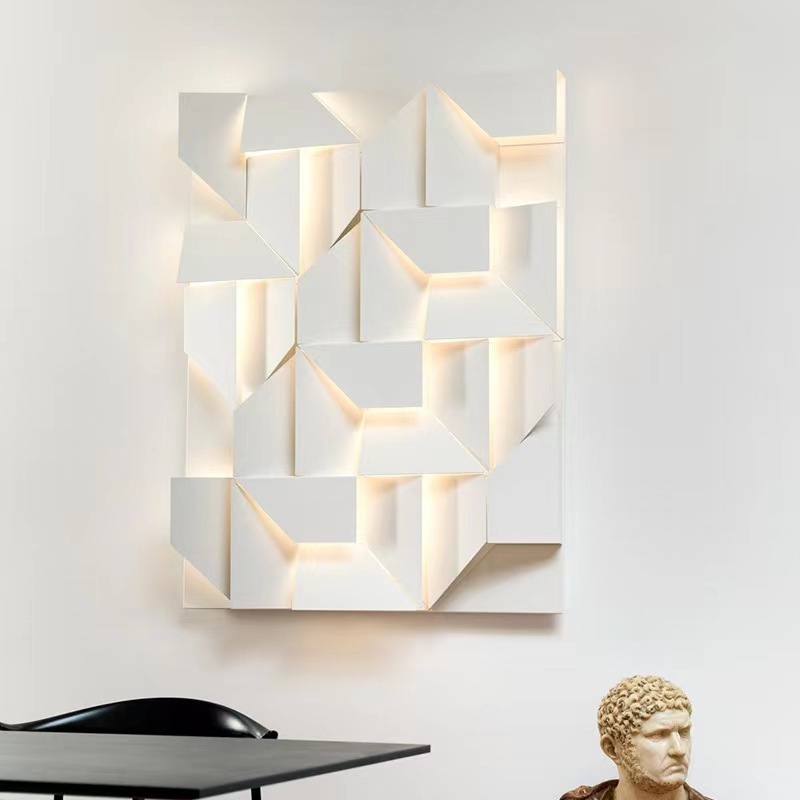 Modern Designer Creative Geometric Rhombus Wall Atmosphere Decorative Light Suitable For Villa Hotel Wall Lamps