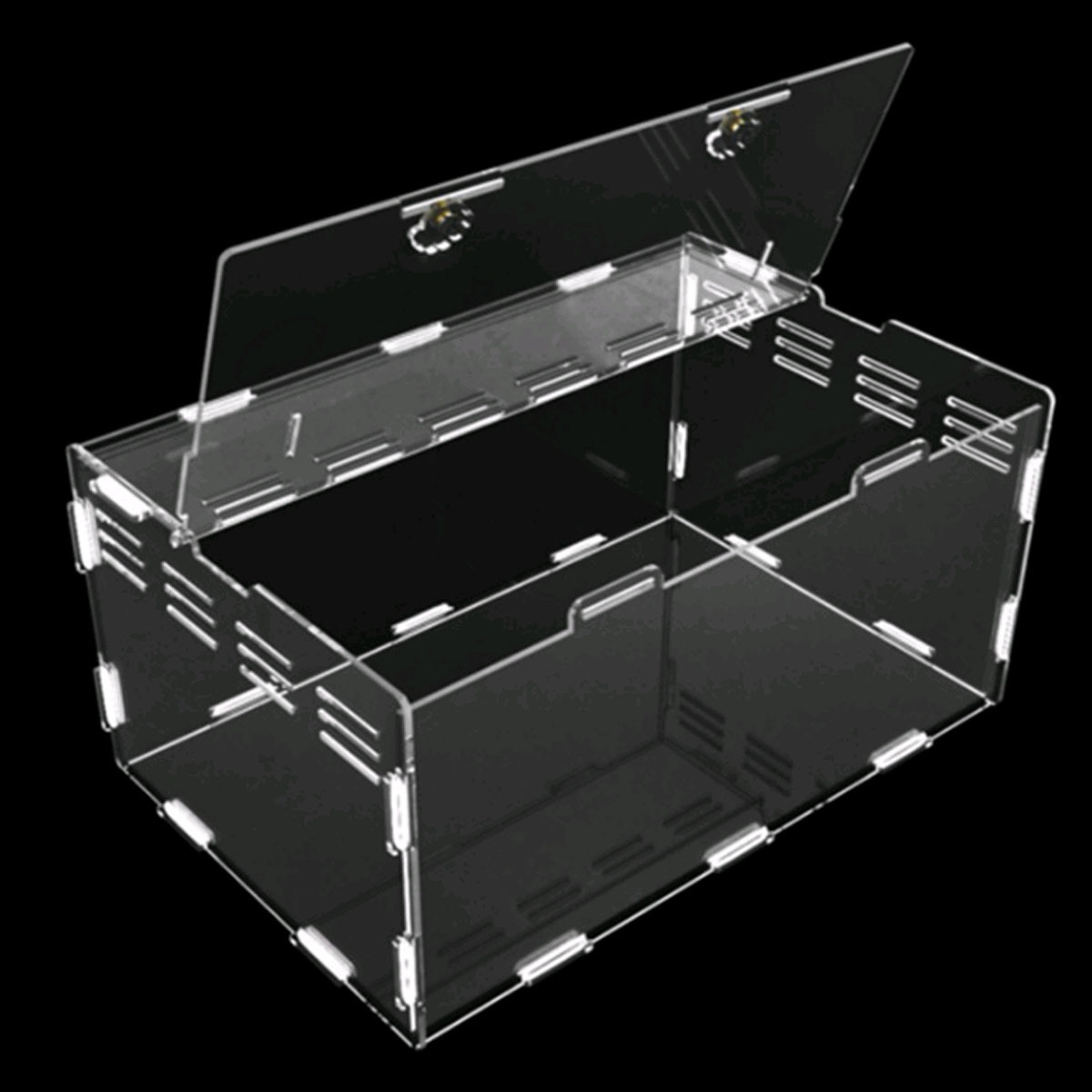 Wholesale acrylic transparent feeding climbing pet box pet feeding box small animal reptile tank