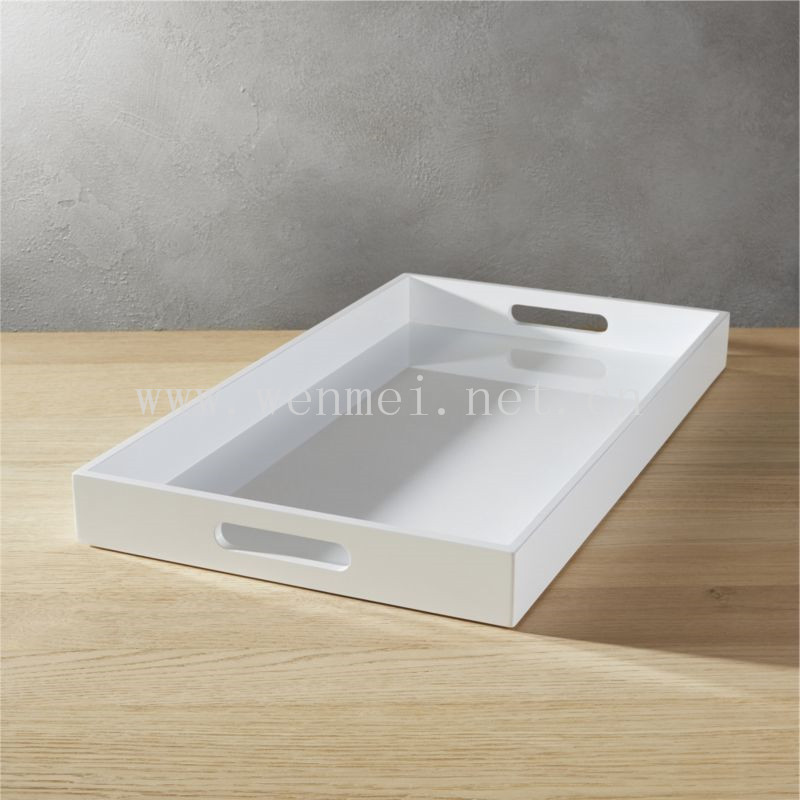 Customized Size Clear Acrylic Tray Lucite Serving Tray with Flyer Insert