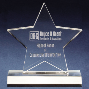 Custom Laser Award with Base Engraved Star Shaped Clear Acrylic Trophies Customized Logo Metal Medals Custom Designs & Plaques